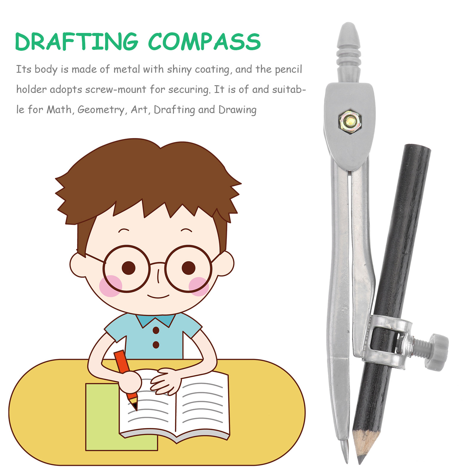 Professional Compass Metal Com - Math Geometry Set With Compass review and price