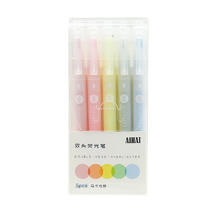 5 Colors Double Unique Window  - Pastel Highlighter Set Double Ended review and price